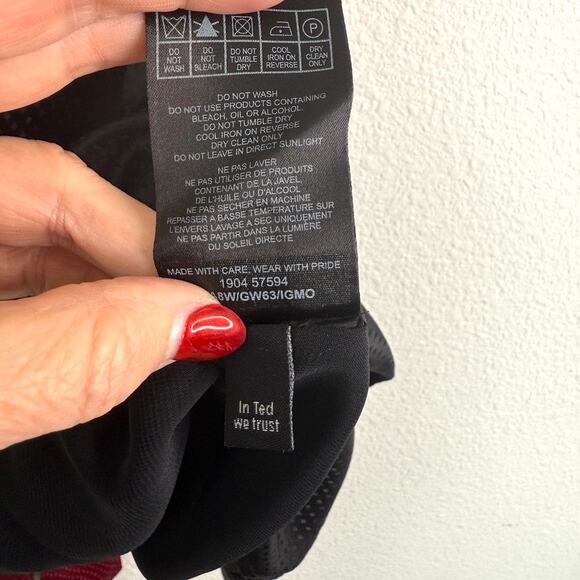 Ted Baker London Black Ruffle Silk Dress with Burgundy Bow Detail Size 4 (1) - Picture 11 of 11